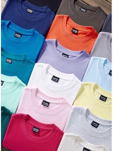 Original National Fashion Pure Cotton Short-Sleeved T-shirt Loose Mens and Womens Bottoming Shirt Pure Color All-Matching round Neck Summer Basic Tee