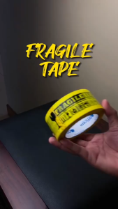 Officom FRAGILE Tape Yellow & Red 2"x50 Yards/2"x100 Yards Fragile Packaging Tape Heavy Duty for Tape Dispenser 1 Roll