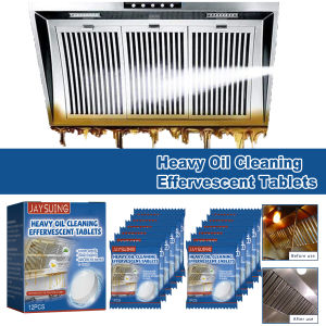 Kitchen Grease Cleaner Strong Oil Stain Removal Descaling Detergent Effervescent Tablets Oven Range Hood Cleaning Tool Degreaser