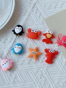 Cute Creative Silicone Cartoon Ocean Animal Data Cable Protection Cover Apple Charging Cable Anti-Breaking Lovely Biter