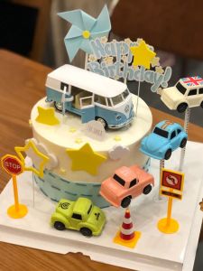 Baking Cake Topper Childrens School Bus Blue Bus Bus Decoration XINGX Car Baby Birthday