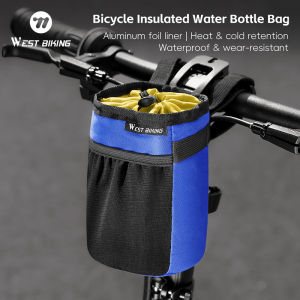 West Biking | WEST BIKING Thermal Insulated Bicycle Water Bottle Holder Bag Aluminum Foil Heat Cold Retention Adjustable Drink Storage Bag