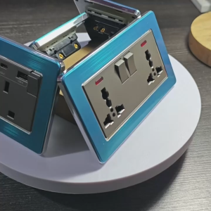 HOL outlet socket for wall with box Type 146 Double 5 Hole plug black PC Panel 13A Universal outlet with 2.1A USB Charging