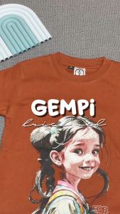 Forgotten Sky Kaos Anak Premium Cotton Combet 30s Shirt Anak Perempuan Premium Usia 1-12 Tahun Gempi Brick Red