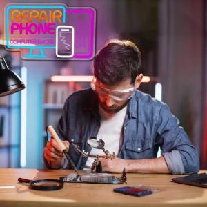 Phone Repair Neon Sign For Wall DecorLed Neon Light For Phone Repair StoreStorefront Window DecorDesktop Computer Repair Shop