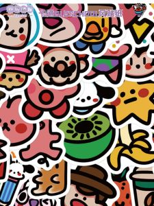 90 แผ่นสติกเกอร์ลายการ์ตูนสุดน่ารักสไตล์oldschool สำหรับตกแต่งโทรศัพท์มือถือ บันทึกโน้ตบุ๊ก กระเป๋าเดินทาง แผ่นสติกเกอร์ตกแต่ง