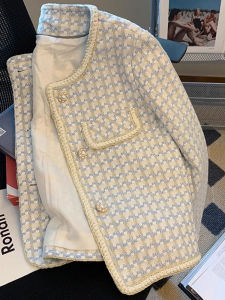 French Style Plaid Loose Versatile Short Coat