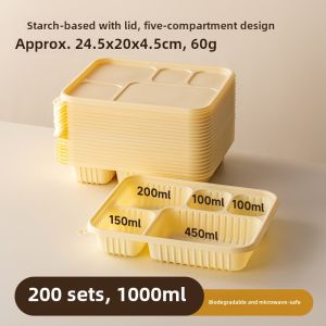 Onlycook Biodegradable Disposable Bowl Food Grade Packaging Lunch Box Tableware Corn Starch Dinner Plate Fast Food Box