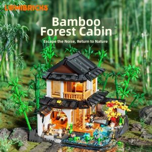 Funwhole | Vintage Chinese Style House Model Building Set Bamboo Cottage