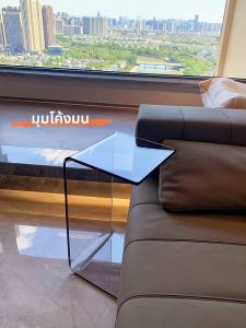 โต๊ะข้างอะครีลิกโปร่งใส หรูหรา บ้าน ห้องนอน โซฟา ตกแต่งสไตล์เรียบง่าย กระจก ไม่มีช่องเก็บของ ไม่ต้องประกอบ
