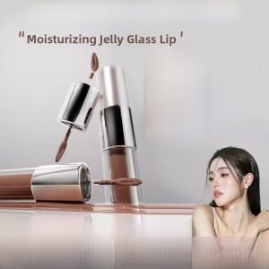 Double-Ended Mirror Shine Lip Glaze Non-Stick Cup Affordable Watermelon Bubble Lip Mud Natural Looking Asian Student Makeup Nude Series