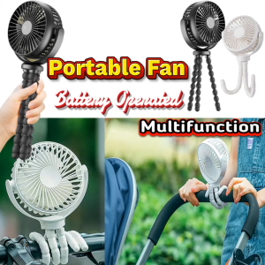Mini Stroller Fan Portable USB Rechargeable Folding Hand Fan 1200mAh Battery Electric Octopus Handheld Fan For Desktop Outdoor