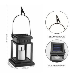 Solar Candle Lantern Auto On/Off Waterproof Solar Landscape Light Hanging Lantern Lights For Garden Path Yard Walkway Decor