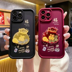 for Apple iPhone 15 14 13 12 11 Pro Max 7 8 Plus X XS Max XR SE 2020 New Year Lucky Phone Case