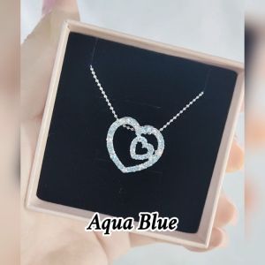 SO SEOUL Amora Love Heart Mixed Colored Austrian Crystal Pendant Chain Necklace