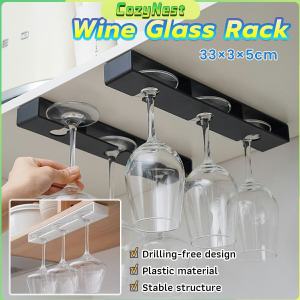 C.N. Wine Glass Holder Wall Mounted Multi-Function Wine Glass Hanging Rack Hanging Storage Shelf