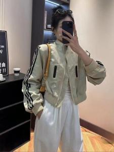 Fashionable Baseball Jacket Womens Short Outerwear Spring Autumn Stand Collar Zipper Closure Polyester Fiber Casual Style