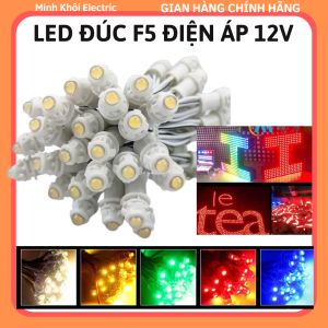 đèn led đúc F5 12V đế 8mm chông nước làm biển quảng cáo Combo 50 bóng led đúc f5 đế 8 12v quấn cây trang trí nhà cửa