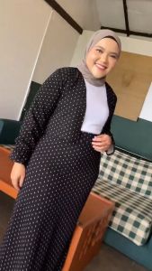 Siselyo Khansa Polkadot Outer - Outer Motif - Cardigan Wanita Kekinian - Luaran Muslim