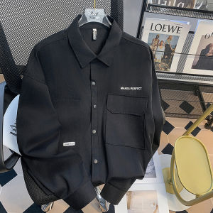 Workwear Shirt Jacket Mens Spring and Autumn New Arrival Trendy Niche Design Teenagers Japanese Style Casual Versatile Outerwear