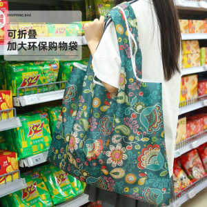Portable Large Capacity Thickened Foldable Shopping Bag Cartoon Grocery Bag Eco-friendly Handbag for Vegetable Buying