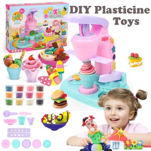 DIY Plasticine Toy Ice Cream Clay Machine Toy Colorful Clay Slush Toy Plasticine Mold Tool Set