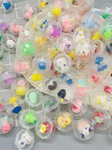In Stock 45mm Diamond Ball Doll Capsule Toy Crystal round Plastic Ball Gashapon Machine Game Hall Gifts Small Toys