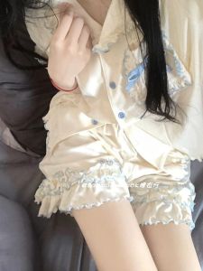 Đồ Ngủ Nữ Mùa Hè Tay Ngắn Dễ Thương Ngọt Ngào Mặc Ở Nhà Quần Áo Thường Ngày Mặc Ngoài Trời Phong Cách Ngọt Ngào Mặc Ở Nhà