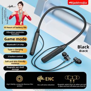 RuiJia Sports Bluetooth Neckband Wireless Earphones Long Battery Life Noise Reduction In-Ear 2025 New Model Digital Audio Technology