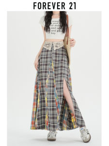 Forever21 | Chân Váy A-Line Plaid Cao Waisted Vintage Lace
