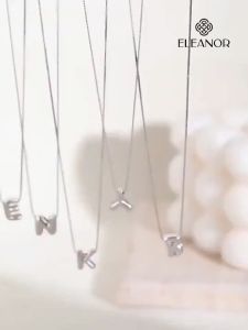 Mặt dây chuyền nữ bạc 925 Eleanor Accessories mặt vòng cổ bảng chữ cái màu bạc phụ kiện trang sức 4636