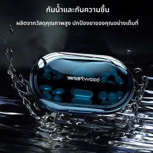 กล่องยาแบบพกพา 4 เซลล์พรีเมี่ยม BPA ฟรีกล่องยาแบบพกพากันน้ํา Travel Medicine Organizer พร้อมช่องที่ถอดออกได้