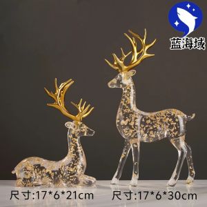 เรนโบว์ รูปแกะสลักครึ่งตัวแบบเรขาคณิต Acrylic Crystal ตกแต่งโต๊ะอาหารสไตล์จีนใหม่ สินค้าตกแต่งบ้าน เรนโบว์ ครึ่งตัว