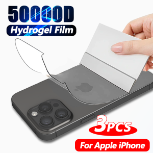 3Pcs Hydrogel Film Screen Protector For iPhone 15 14 13 12 11 Pro Max Mini 7 8 Soft Plus Back Films Not Glass Phone Accessories