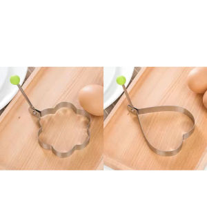 1-4Pcs Stainless Steel Egg Ring Mold With Handle Heart Pancake Machine Breakfast Grilled Omelette Cooking Tool Kitchen Supplies