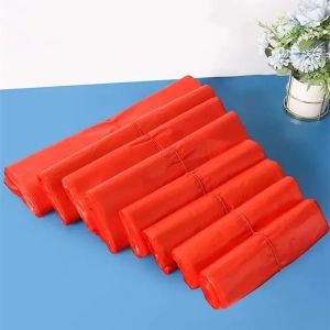 100Pcs Packing Garbage With Handle Bag Red Vest Plastic Bag Kitchen Living Room Clean Garbage Storage Bag Takeaway Shopping