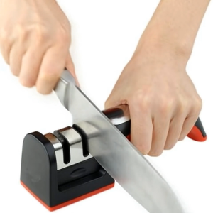 KITCHEN KNIFE SHARPENER TOOL - MANUAL 4 STAGE LIGHTWEIGHT SHARPENING KNIFE SYSTEM - BLADE RESTORER FOR KITCHEN KNIVES