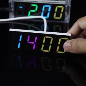 Colorful Digital Clock Making Kit DIY Electronic Kit Alarm Clock Fun Soldering Assembly Transparent Shell