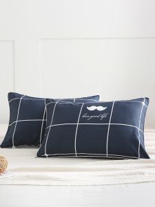 Sleeping Pillow Core with Cover Neck Support Mens Style One Pair Home Use Double Person Simple Whole Head Student Dormitory