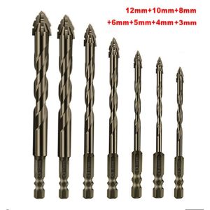 High-Four-edged serrated eccentric drill for dry drilling of ceramic tiles glass marble concrete stainless steel drill bits
