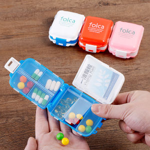 Candy Box Carry 1 Week 8 Grids Large Capacity Medicine Storage Box Capsules Sealed Moisture-Proof Tablets Travel Small Medicine Box