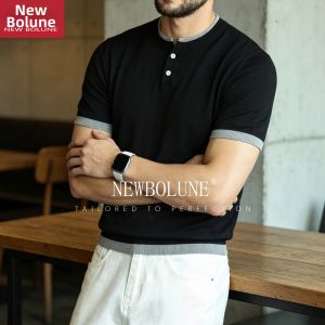 NEW BOLUNE | Vintage Henry Collar Faux Layered T-Shirt