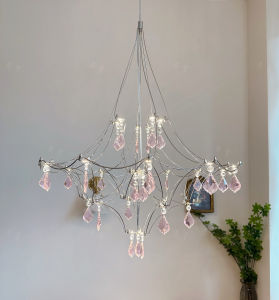 Modern Luxury Crystal Chandelier Firefly Bedroom Villa Living Room Pendant Light Personality Double-Height Apartment