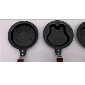 Chảo Chiên Trứng Mini Thép Carbon Chống Dính 12CM Chảo Làm Bánh Hình Cún Con Trái Tim Ngôi Sao Vỏ Sò Hoa Mận CUTE
