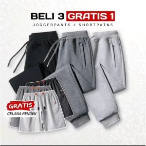 Promo Top Markotop Celana Jogger 3 gratis celana pendek 1 bebitry