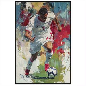 Tranh vẽ cầu thủ bóng đá. Tranh treo tường dán tường sơn dầu tranh trí canvas. CGI-1466
