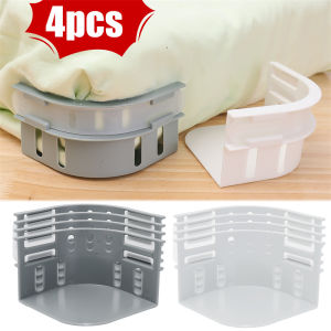 4PCS Invisible Bed Sheet Holder Clips Fasteners Sheet Ties Heavy Duty Bedsheet Corner Tightener Clips Safety Pinless Sheet Home