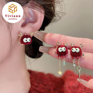 Viviann Original 2024 Red Little Dragon Pendant Earrings for Women The Year of The Dragon Gift New Year Festive Jewelry Gifts Red Dragon Dangle Earrings for Women Chinese Style Vintage 2024 New Year Animal Earring Girls Party Gift