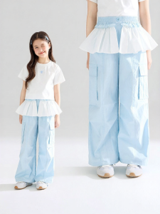 MUCMUKN | Sky Cotton Candy Removable Skirt Lace Overalls Trousers Breathable Summer Girls