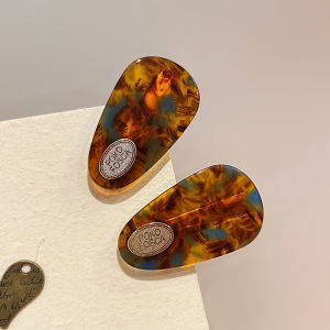 Retro Amber Hair Clips for Women Fashionable Side Hair Duckbill Clip Acetate Small Hair Cards Hair Clippers Headwear